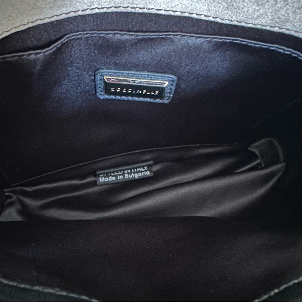 NWOT. Coccinelle Gray Snakeskin Crossbody Bag with Gold Hardware. Leather. - Picture 5 of 10